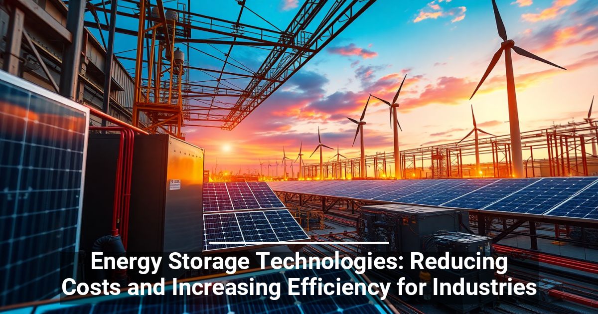Energy Storage Technologies: Reducing Costs and Increasing Efficiency for Industries